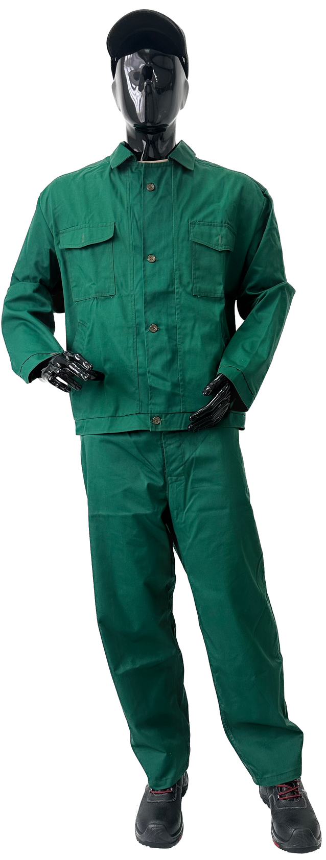 Костюм робочий Майстер (Саржа) (куртка, брюки), зелений, посилений, 03656 з Фото